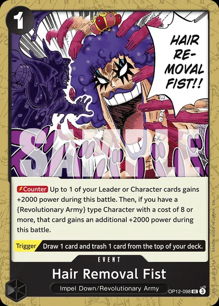 Hair Removal Fist, One Piece card OP12-098 — LEGACY OF THE MASTER set