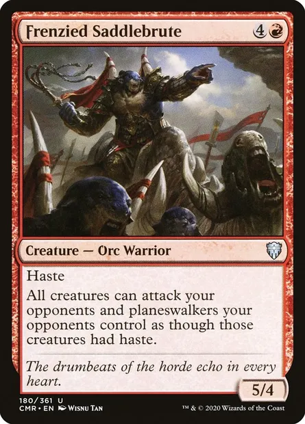 Frenzied Saddlebrute, Magic card CMR 180 — Commander Legends set