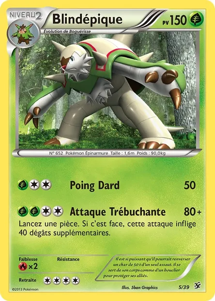 Blindépique, carte Pokémon KSS 5 — extension Bienvenue à Kalos