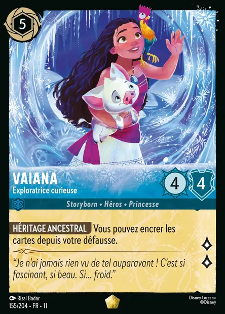 Vaiana - Exploratrice curieuse, carte Disney Lorcana CH11-155 — extension Givresort