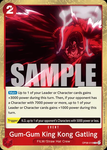 Gum-Gum King Kong Gatling, carte One Piece OP06-018 — extension ONE PIECE CARD THE BEST