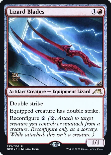 Lizard Blades, Magic card PNEO 153s — Kamigawa: Neon Dynasty Promos set