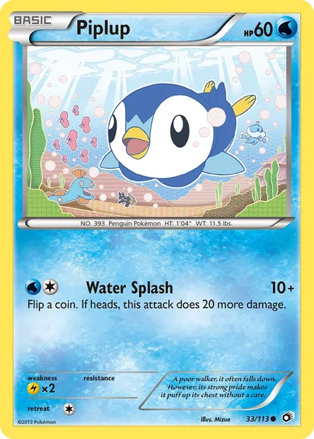 Piplup, Pokémon card LTR 33 — Legendary Treasures set