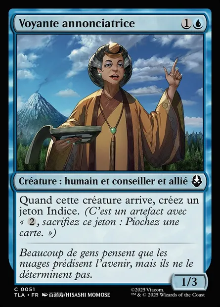 Voyante annonciatrice, carte Magic TLA 51 — extension Avatar: The Last Airbender