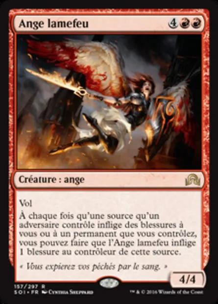 Ange lamefeu, carte Magic SOI 157 — extension Ténèbres sur Innistrad