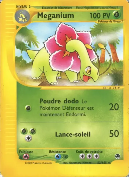 Méganium, carte Pokémon EX 53 — extension Expedition
