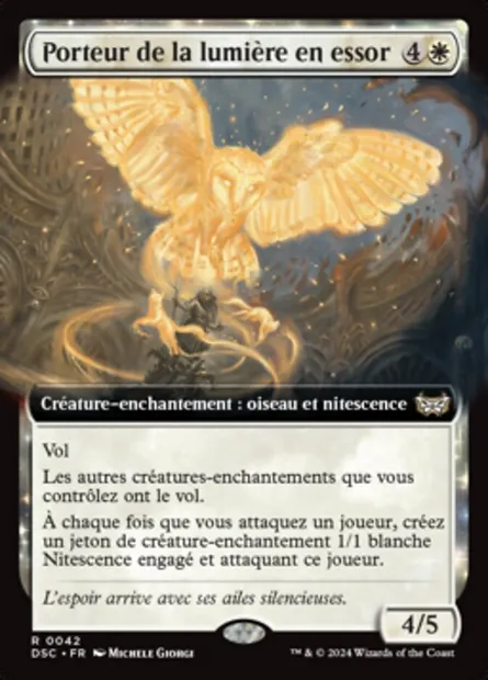 Porteur de la lumière en essor, carte Magic DSC 42 — extension Duskmourn: House of Horror Commander