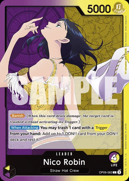 Nico Robin, One Piece card OP09-062 — EMPERORS IN THE NEW WORLD set