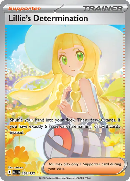 Lillie's Determination, Pokémon card MEG 184 — Mega Evolution set