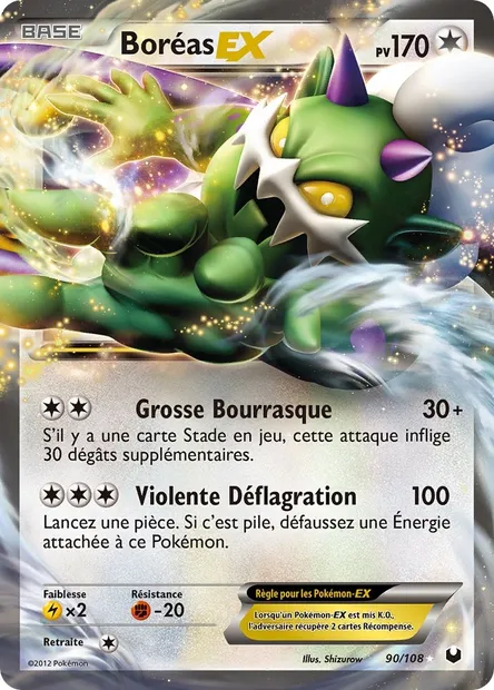 Boréas-EX, carte Pokémon DEX 90 — extension Explorateurs Obscurs