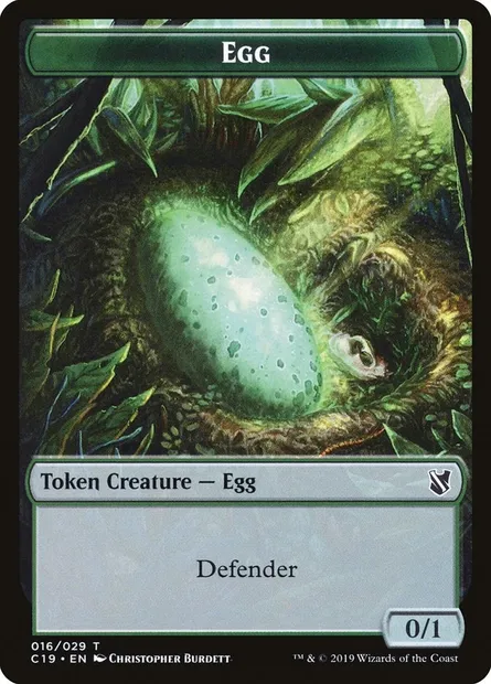 Egg, carte Magic TC19 16 — extension Commander 2019 Tokens