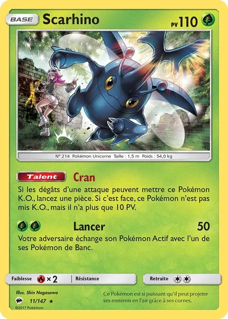 Scarhino, carte Pokémon BUS 11 — extension Ombres Ardentes