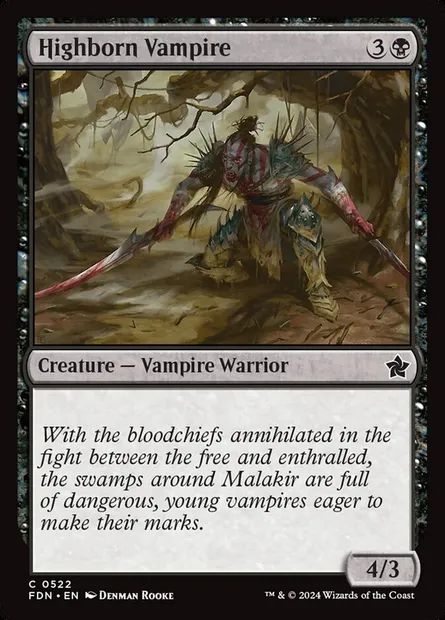 Highborn Vampire, Magic card FDN 522 — Foundations set
