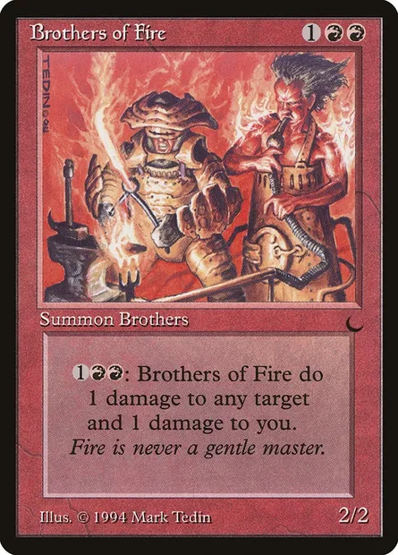 Frères de feu, carte Magic DRK 59 — extension The Dark