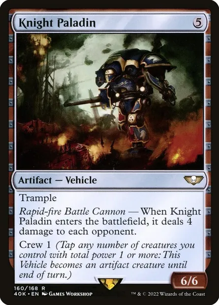 Knight Paladin, Magic card 40K 160 — Warhammer 40,000 Commander set