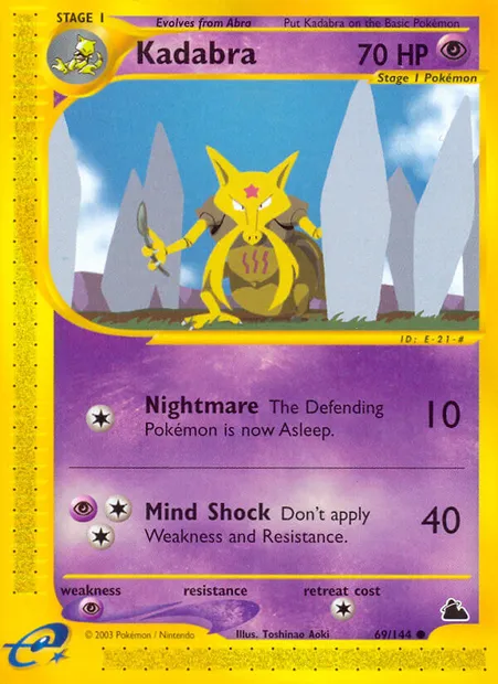Kadabra, Pokémon card SK 69 — Skyridge set