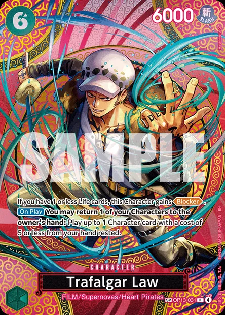 Trafalgar Law, One Piece card OP13-031 — CARRYING ON HIS WILL set