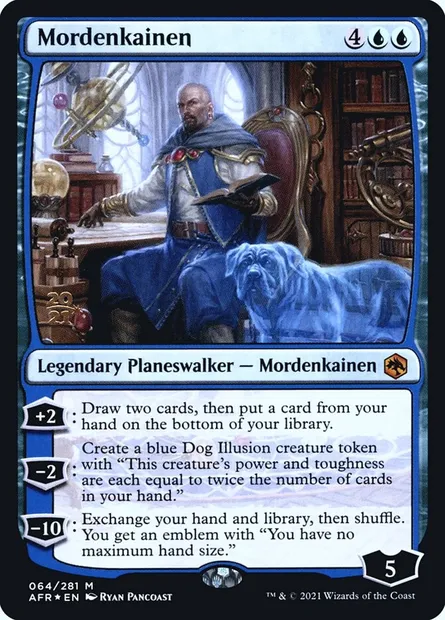 Mordenkainen, carte Magic PAFR 64s — extension Adventures in the Forgotten Realms Promos