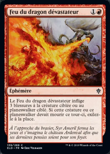 Feu du dragon dévastateur, carte Magic ELD 139 — extension Throne of Eldraine