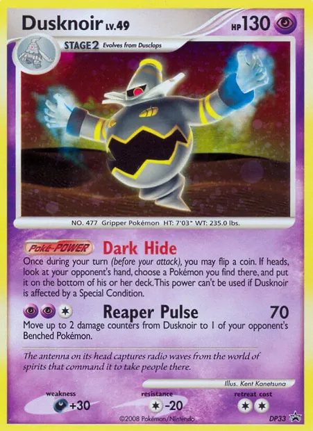 Dusknoir, Pokémon card DP 33 — DP Black Star Promos set