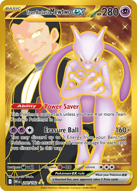 Team Rocket's Mewtwo ex, Pokémon card DRI 240 — Destined Rivals set