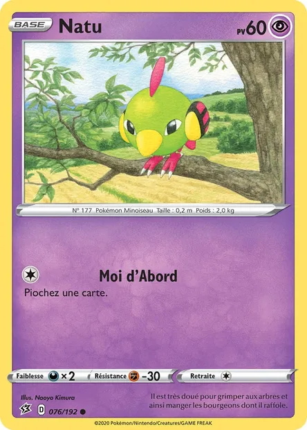 Natu, carte Pokémon RCL 76 — extension Clash des Rebelles