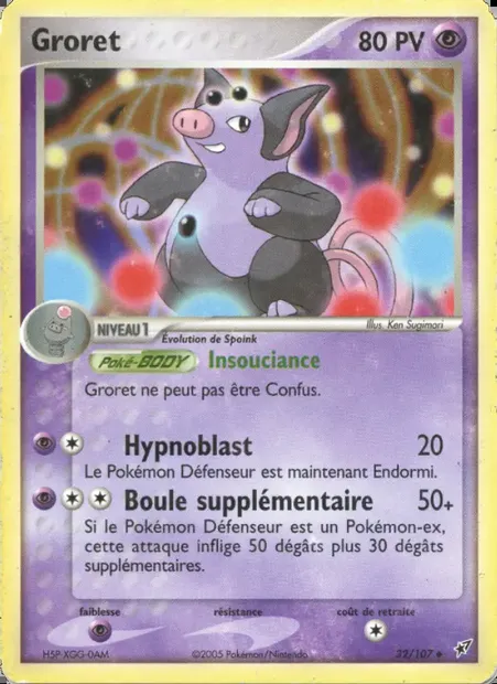 Groret, carte Pokémon DX 32 — extension EX Deoxys