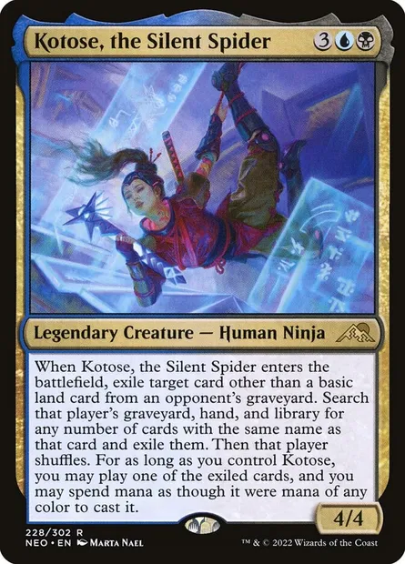 Kotose, the Silent Spider, Magic card NEO 228 — Kamigawa: Neon Dynasty set