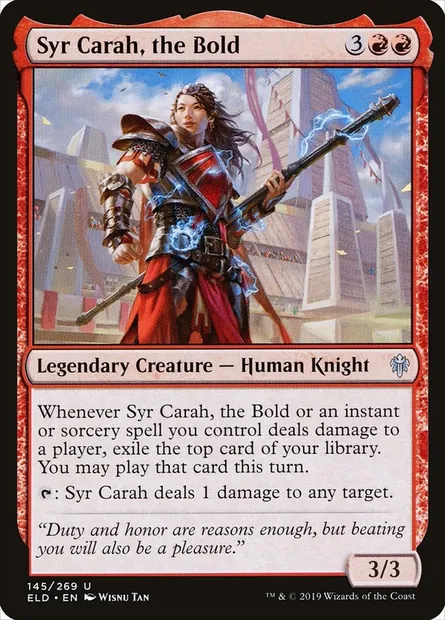 Syr Carah, the Bold, Magic card ELD 145 — Throne of Eldraine set