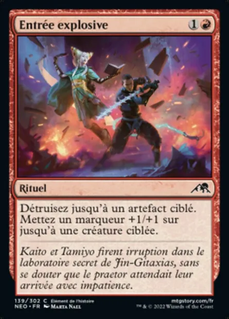Entrée explosive, carte Magic NEO 139 — extension Kamigawa: La Dynastie Néon