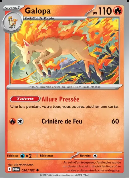 Galopa, carte Pokémon DRI 030 — extension Rivalités Destinées