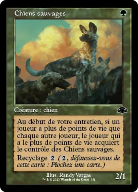 Chiens sauvages, carte Magic DMR 351 — extension Dominaria Remastered