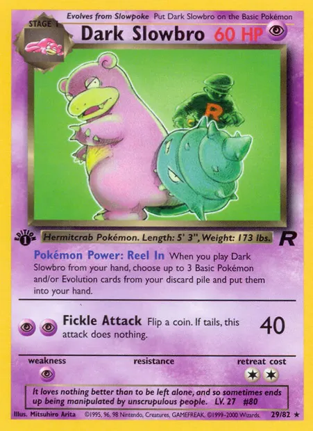 Dark Slowbro, Pokémon card TR 29 — Team Rocket set