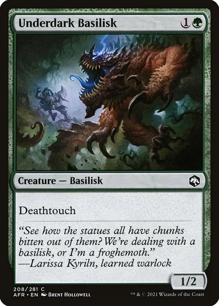 Underdark Basilisk, Magic card AFR 208 — Adventures in the Forgotten Realms set