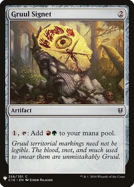 Cachet de Gruul, carte Magic PLST C16-256 — extension The List