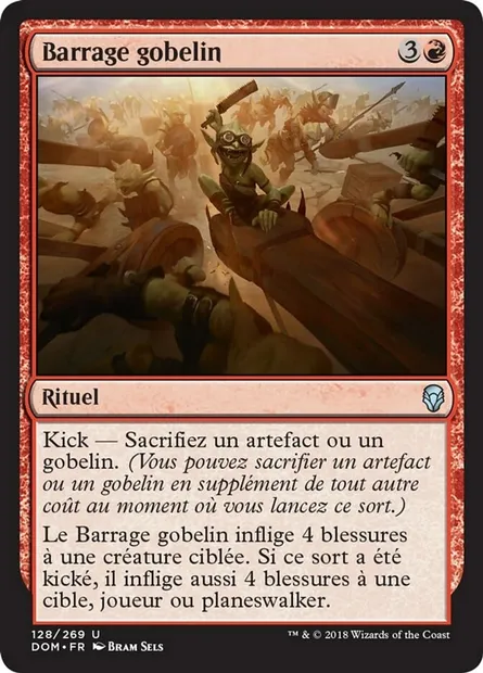Barrage gobelin, carte Magic DOM 128 — extension Dominaria