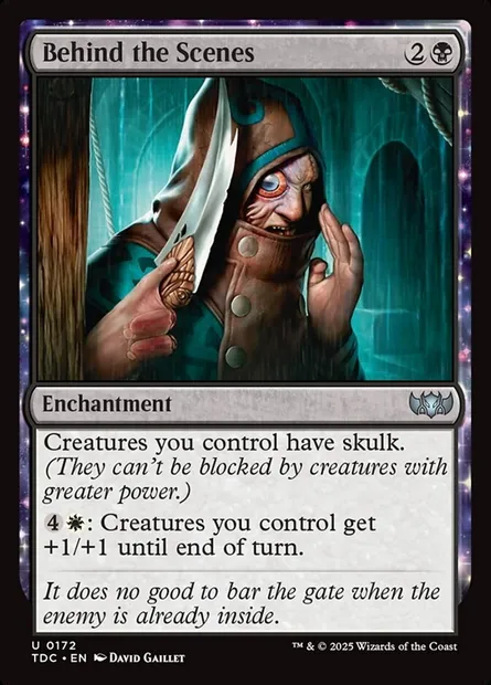 Behind the Scenes, Magic card TDC 172 — Tarkir: Dragonstorm Commander set