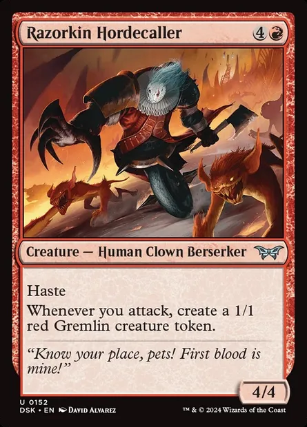 Razorkin Hordecaller, Magic card DSK 152 — Duskmourn: House of Horror set
