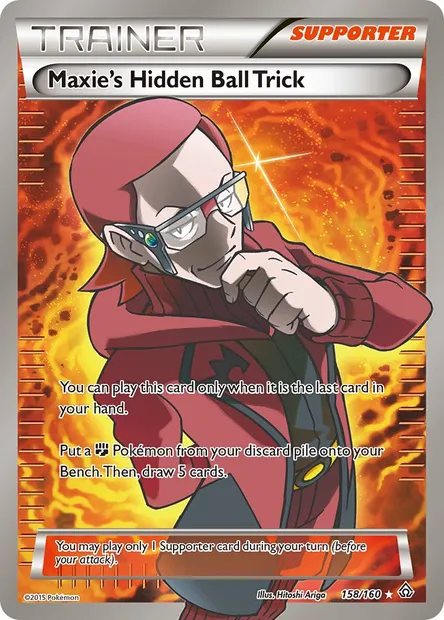 Maxie's Hidden Ball Trick, Pokémon card PRC 158 — Primal Clash set