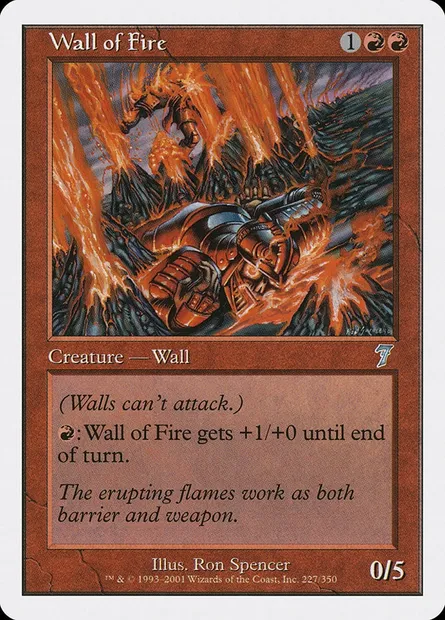 Mur de feu, carte Magic 7ED 227 — extension Septième Edition