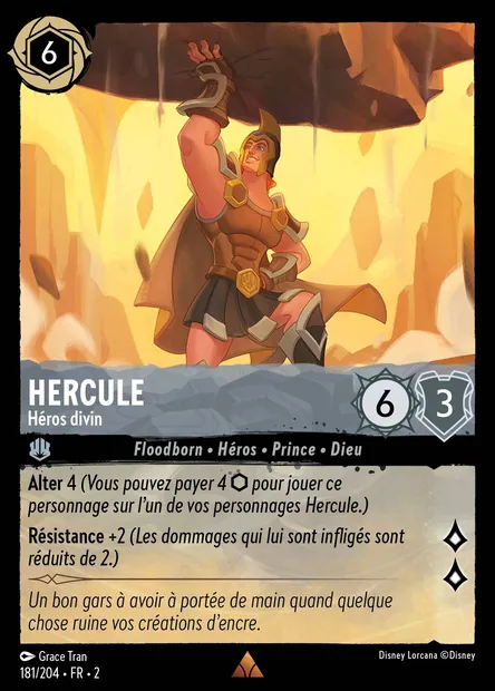 Hercule - Héros divin, carte Disney Lorcana CH2-181 — extension L'Ascension des Floodborn