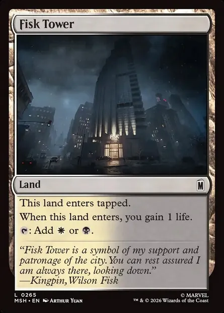Fisk Tower, Magic card MSH 265 — Marvel Super Heroes set