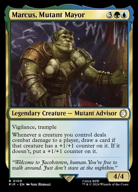 Marcus, Mutant Mayor, Magic card PIP 109 — Fallout set