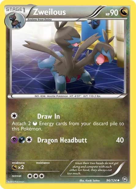 Zweilous, Pokémon card DRX 96 — Dragons Exalted set