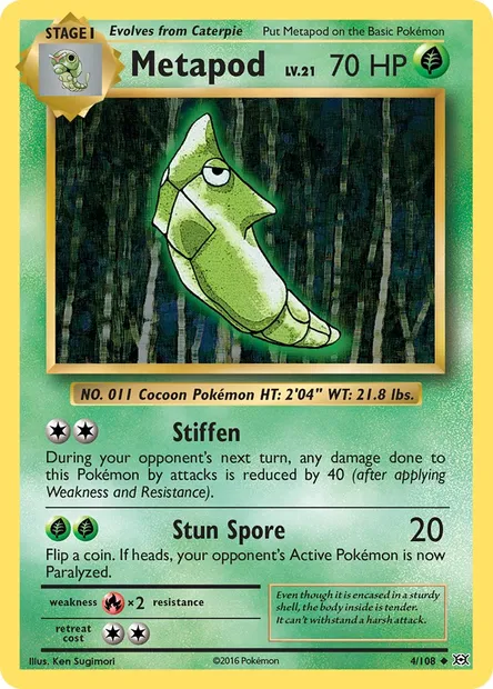 Metapod, Pokémon card EVO 4 — Evolutions set