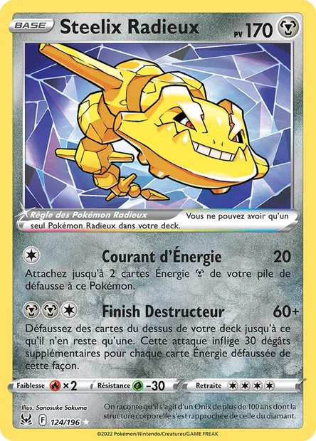 Steelix Radieux, carte Pokémon LOR 124 — extension Origine Perdue