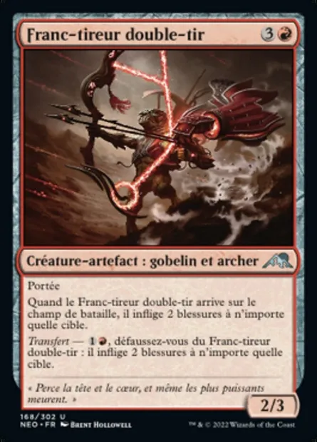 Franc-tireur double-tir, carte Magic NEO 168 — extension Kamigawa: La Dynastie Néon