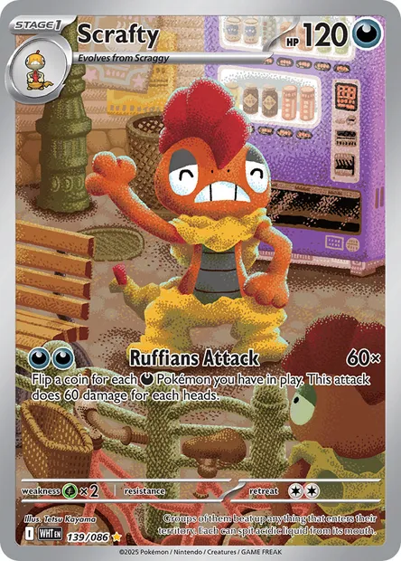 Scrafty, Pokémon card WHT 139 — White Flare set