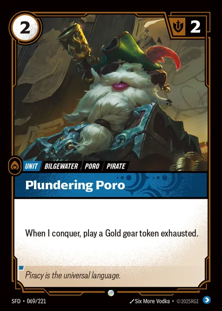 Plundering Poro, Riftbound card SFD 069 — Spiritforged set