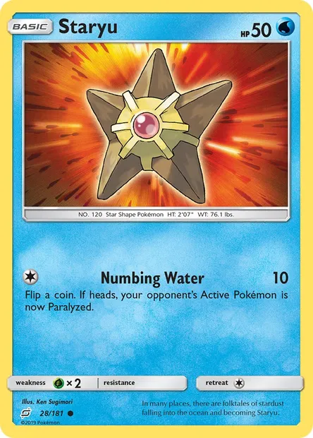 Staryu, Pokémon card TEU 28 — Team Up set
